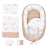 Babynestchen Set Neugeborene 90x50 Cm Waffelbaumwolle - Kuschelnest Baby Nestchen 5-teilig Kokon Eule Braun -Barbie Store 029e27a2935ba2018607e9426131e9be