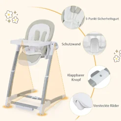 COSTWAY 3 In 1 Babyschaukel & Hochstuhl & Sitzerhöhung, Babywippe Elektrisch Mit 8 Schaukelposition, Timing, Musik & Auto-Schaltfunktion, Babystuhl Klappbar Mit Rädern, 8 Höhenstufen (Grau) 12 COSTWAY 3 In 1 Babyschaukel & Hochstuhl & Sitzerhöhung, Babywippe Elektrisch Mit 8 Schaukelposition, Timing, Musik & Auto-Schaltfunktion, Babystuhl Klappbar Mit Rädern, 8 Höhenstufen (Grau) -Barbie Store 03c07ecdc74f0865d522beaba3a4ee1c