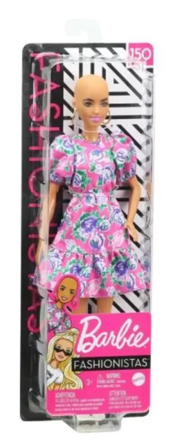 Barbie Fashionistas Puppe (Glatze) Mit Blumenkleid, Anziehpuppe, Modepuppe -Barbie Store 04f83700817dd8277dc4dfb00e87dd99