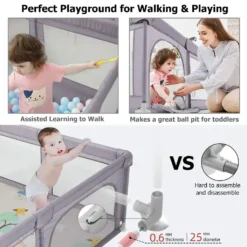 Dripex Laufstall Baby Laufgitter Absperrgitter Mit Atmungsaktivem Netz 150x200cm Schutzgitter Krabbelgitter Für Kinder, Große Sicherheitsspielplatz, Dunkel Grau 12 Dripex Laufstall Baby Laufgitter Absperrgitter Mit Atmungsaktivem Netz 150x200cm Schutzgitter Krabbelgitter Für Kinder, Große Sicherheitsspielplatz, Dunkel Grau -Barbie Store 06179b8699c79d334398d06b6e5b1103