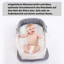JOYCUTE - 2 In 1 Babynest, Reisebett Bzw. Reisetasche, Faltbare Krippe, Nestchen, Grau -Barbie Store 066ad0eac3879e44e90b51c8cc648077