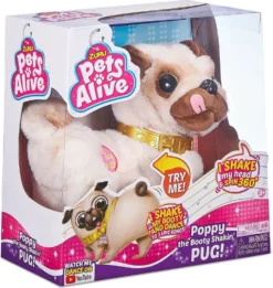 ZURU Spielwaren Pets Alive - Poppy Der Popo Wackelnde Mops Funktionsplüsch Actionfiguren -Barbie Store 0704c4d1dafc80299c04d2fbd66ce913