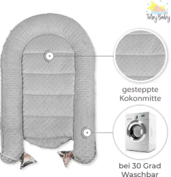 Warmes Nestchen Baby 90x50 Cm - Kuschelnest Neugeborene Nestchen Winter / Herbst Kokon Babynest Wilde Rose Grau -Barbie Store 0717da53005c67ecd3858aec14a519c0