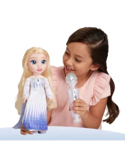 Disney Jakks Pacific Spielwaren Die Eiskönigin 2 - Sing Mit Mir" Elsa Puppe 35 Cm, Inkl. Mikrofon Licht Und Sound Stehpuppen Puppen Großpuppen" -Barbie Store 0868c4090d02954e0e9bbdfe76e461f6