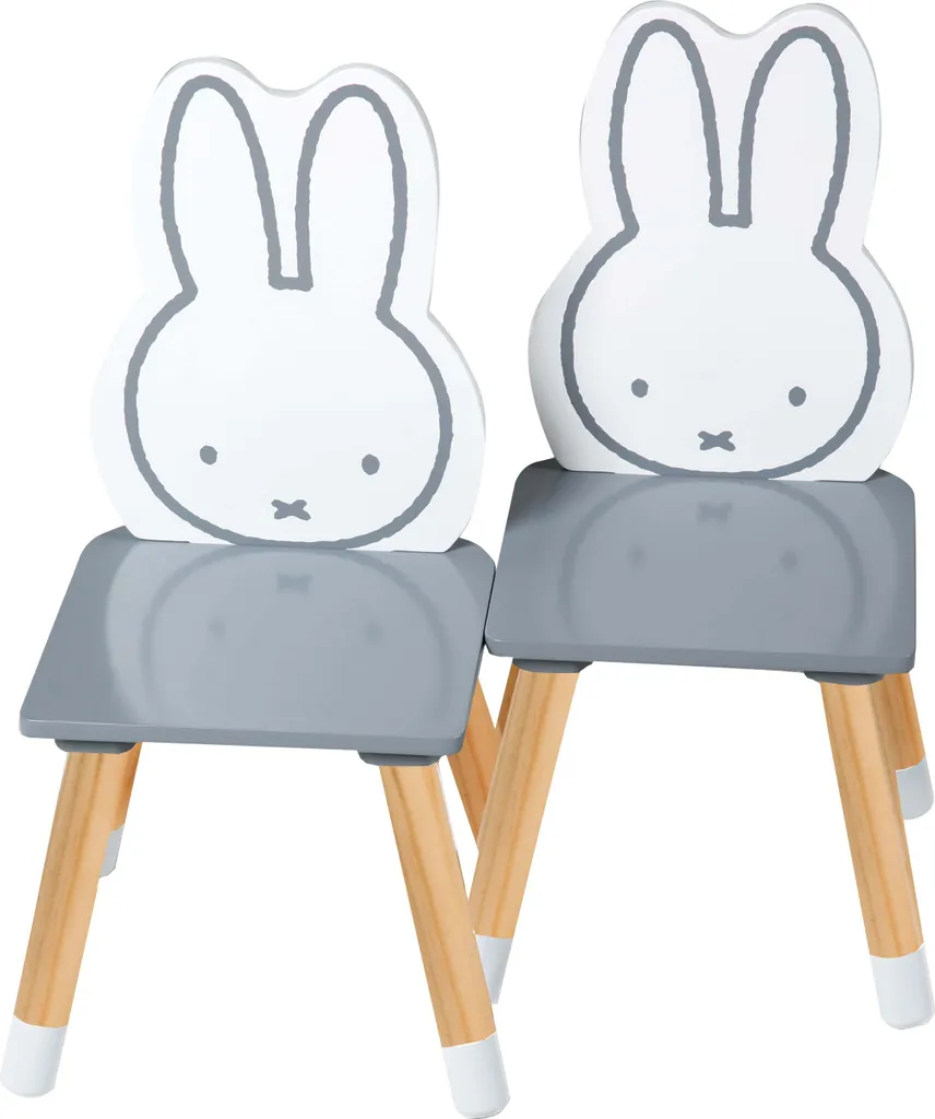Roba Kinder Sitzgruppe Miffy®, 2 Kinderstühlen & 1 Tisch, Holz, Dunkelgrau, Weiß, Lackiert 6 Roba Kinder Sitzgruppe Miffy®, 2 Kinderstühlen & 1 Tisch, Holz, Dunkelgrau, Weiß, Lackiert – Bild 4