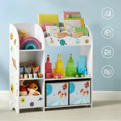 SONGMICS Kinderzimmerregal Kinderregal Bücherregal Für Kinder Mit 2 Boxen Spielzeug-Organizer Multifunktionale Ablage Mit 2 Aufbewahrungsboxen Weiß GKR42WT 21 SONGMICS Kinderzimmerregal Kinderregal Bücherregal Für Kinder Mit 2 Boxen Spielzeug-Organizer Multifunktionale Ablage Mit 2 Aufbewahrungsboxen Weiß GKR42WT -Barbie Store 094d50991ea6a0d2ee571ff66df537d9