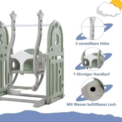 Laufgitter Baby Laufstall 14+2 Panel Schutzgitter Mit Rutsche Schaukel Basketballkorb BB-Sound-Knopf Klappbar Absperrgitter Kunststoff Krabbelgitter Für Kinder -(Grün) -Barbie Store 09544c192714af55f72922b52c7a18e5