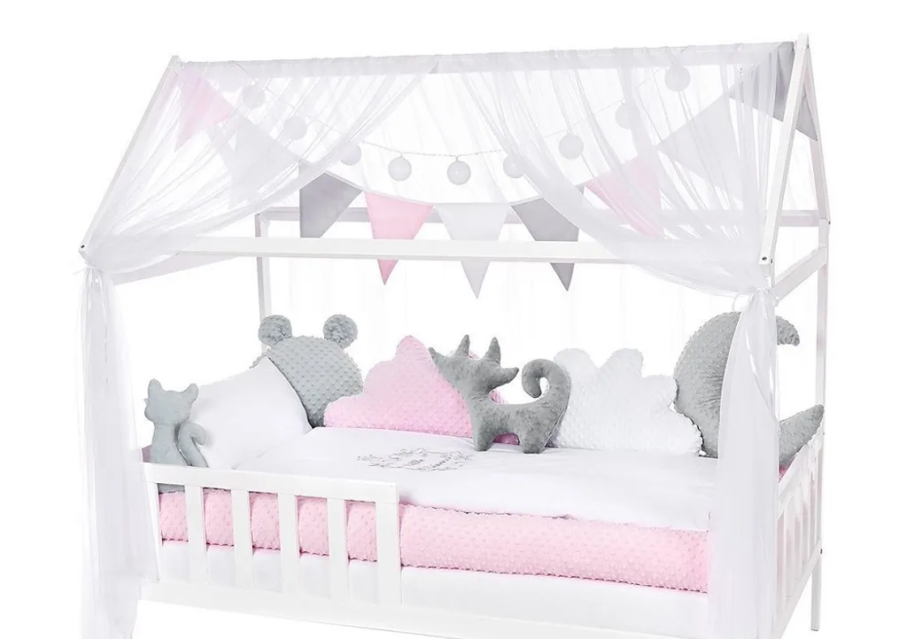 Baldachin Wimpel Und Lichterkette 3-teilig Deko-Set Für Hausbetten Rosa 3 Baldachin Wimpel Und Lichterkette 3-teilig Deko-Set Für Hausbetten Rosa