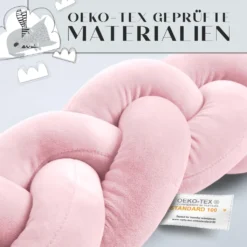 MASCHKY | Bettschlange Geflochten – Bettumrandung Babybett 2m Rosa – Weiches Nestchen Baby + Wäschenetz – Babybett Umrandungen + Tragetasche -Barbie Store 0b8c216a30c1149d5b3dc8e4c37f7d5d