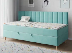 Bett Boxspringbett Mit Matratze Kinderbett Jugendbett Einzelbett - MAJA2 - Türkis 90 X 200 Cm