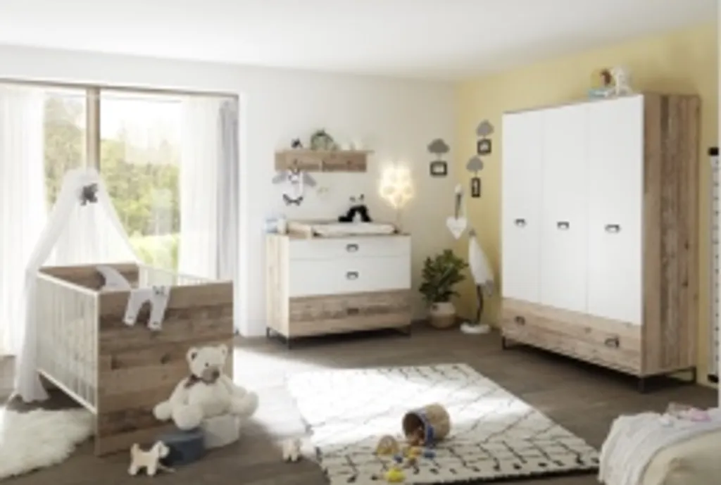 Komplett Babyzimmer Ronny 6 Teiliges Komplett Set In Old Style Hell Und Weiß, Komplett Babyzimmer, Babyzimmermöbel Komplett 4 Komplett Babyzimmer Ronny 6 Teiliges Komplett Set In Old Style Hell Und Weiß, Komplett Babyzimmer, Babyzimmermöbel Komplett – Bild 2