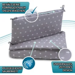Bettumrandung Babybett Nestchen Umrandungen - Babynest Kopfschutz Für Baby Beistellbett Gitterbett 420 Cm GRAU 10 Bettumrandung Babybett Nestchen Umrandungen - Babynest Kopfschutz Für Baby Beistellbett Gitterbett 420 Cm GRAU -Barbie Store 0e875a9c43ac0fe8a74a3cede94c2977