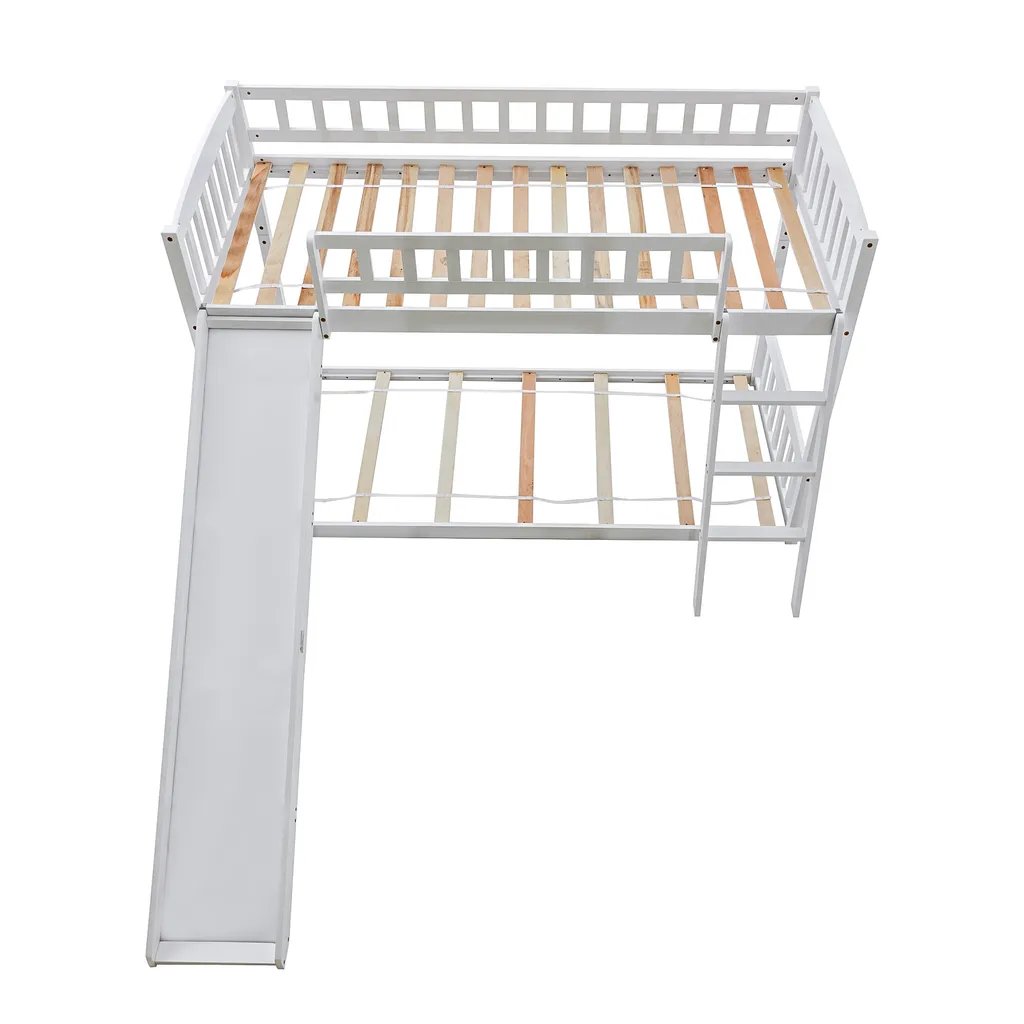 Merax Etagenbetten 90x200cm/90x200cm Hochbett Für 2 Kinder, Doppel Stockbett Teilbar Zu 2 Einzelbetten, Kinderbett Mit Rutsche Und Lattenrost, Weiß 14 Merax Etagenbetten 90x200cm/90x200cm Hochbett Für 2 Kinder, Doppel Stockbett Teilbar Zu 2 Einzelbetten, Kinderbett Mit Rutsche Und Lattenrost, Weiß – Bild 12