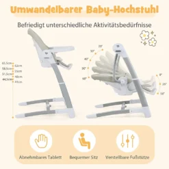 COSTWAY 3 In 1 Babyschaukel & Hochstuhl & Sitzerhöhung, Babywippe Elektrisch Mit 8 Schaukelposition, Timing, Musik & Auto-Schaltfunktion, Babystuhl Klappbar Mit Rädern, 8 Höhenstufen (Grau) 11 COSTWAY 3 In 1 Babyschaukel & Hochstuhl & Sitzerhöhung, Babywippe Elektrisch Mit 8 Schaukelposition, Timing, Musik & Auto-Schaltfunktion, Babystuhl Klappbar Mit Rädern, 8 Höhenstufen (Grau) -Barbie Store 113cb1e122913e5fd0edc03c6b9f96b7