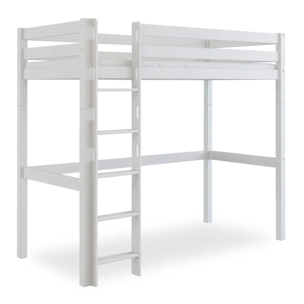 Bubema Mika Hochbett Buche Massiv, Natur Oder Weiß Lackiert, 90 X 200 Cm : Buche, Weiß Lackiert 4 Bubema Mika Hochbett Buche Massiv, Natur Oder Weiß Lackiert, 90 X 200 Cm : Buche, Weiß Lackiert – Bild 2