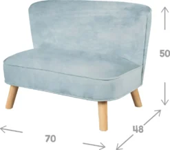 Roba Kindersofa „Lil Sofa“, Bequeme Kindercouch Mit Stabilen Holzfüßen Und Samtstoff In Sky/Hellblau -Barbie Store 1449c6f4dfb8b71b6a190032f3354a81