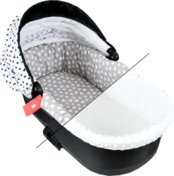 BABYLUX Nestchen Für Kinderwagen BABYWANNE Matratze 2Tlg Set W7. Weiß + Herzen