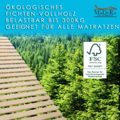 MaDeRa Natura XXL Rollrost, Massives Fichtenholz, Unbehandelt,auch F. Kinder- Babybetten, Wohnmobile : 120 X 200 Cm, 21 Leisten -Barbie Store 156e9cbb100452cbea855cd93bd3892e