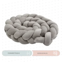 Bettschlange 2,2 M Baby Geflochten Bettumrandung - Bettrolle Für Babybett Nestchen Schlange Nestchenschlange 220cm (Grau, 220 Cm) -Barbie Store 16b63f3c7aac5aa9c01f22aeb1465c86