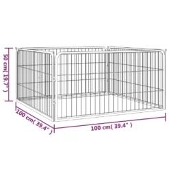 VidaXL 4-tlg. Hundelaufstall Schwarz 100x50cm Stahl Pulverbeschichtung -Barbie Store 1903ab419ace38c5c75e075793033529