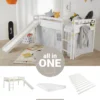Homestyle4u 2255, Kinder Hochbett Mit Lattenrost Matratze Rutsche Leiter 90x200 Massiv Spielbett Jugendbett Etagenbett -Barbie Store 1a851366bbad4fe3a210eb7c9fc0bd68