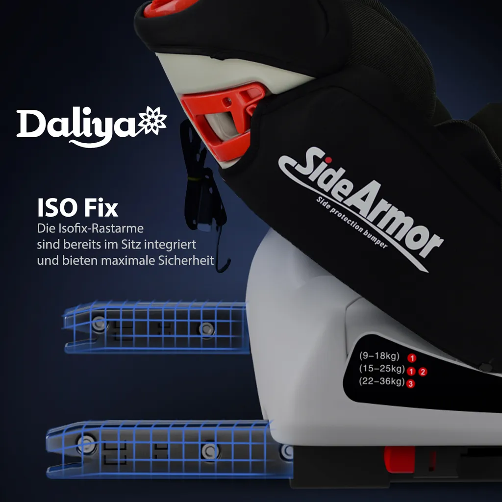 Daliya® Sitorino Kinderautositz 0-36KG Schwarz, Mitwachsender Autositz, Kindersitz GR. 0+1+2+3, Isofix Fix, Top Tether, 5 Punkt Sicherheitsgurt, 2x Isofix Einbauhilfe…… 16 Daliya® Sitorino Kinderautositz 0-36KG Schwarz, Mitwachsender Autositz, Kindersitz GR. 0+1+2+3, Isofix Fix, Top Tether, 5 Punkt Sicherheitsgurt, 2x Isofix Einbauhilfe…… – Bild 14
