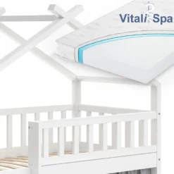 VitaliSpa Hausbett + Matratze Adis Weiß 168x158 Cm Massivholz -Barbie Store 1dd738a1ad198c80a6395f6f23f42395