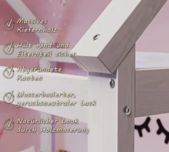 Alcube® Hausbett 90 X 200 Cm Komplett-Set Mit Schubladen Matratze Und Deko Rosa, Rausfallschutz Und Lattenrost, Kinderbett 90x200 Cm Für Mädchen Und Jungen Kinderbetten Aus Massivem Kiefernholz -Barbie Store 1f8dc702dab44599b50d55adf533778a