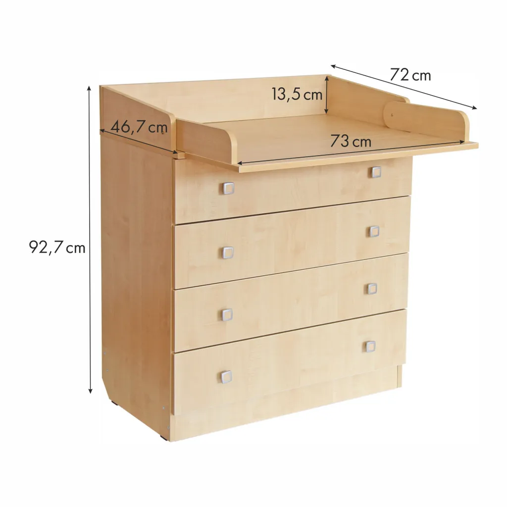 Baby Wickelkommode Simple Natur Ahorn Polini Kids 8 Baby Wickelkommode Simple Natur Ahorn Polini Kids – Bild 6