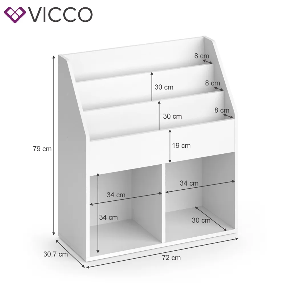Vicco Kinderregal Luigi Weiß 72 X 79 X 30,7 Cm Holzwerkstoff 5 Vicco Kinderregal Luigi Weiß 72 X 79 X 30,7 Cm Holzwerkstoff – Bild 3