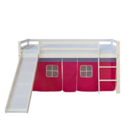 Homestyle4u 1545, Kinder Hochbett Mit Rutsche, Leiter, Vorhang Pink, Massivholz Kiefer Weiß, 90x200 Cm 13 Homestyle4u 1545, Kinder Hochbett Mit Rutsche, Leiter, Vorhang Pink, Massivholz Kiefer Weiß, 90x200 Cm -Barbie Store 2269a3d50b0f580a80b6808ee3770799