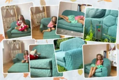Kindersofa "MINI" Zum Aufklappen PIK Türkis W386 58 FORTISLINE -Barbie Store 23573b5b4e1f779bf2a700f765f4019e