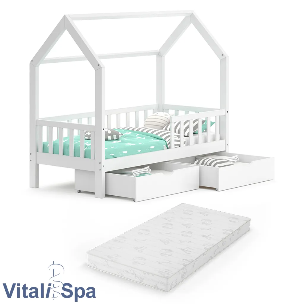 VitaliSpa Kinderbett Hausbett Spielbett Wiki 80x160 Inkl Matratze 2 Schubladen 9 VitaliSpa Kinderbett Hausbett Spielbett Wiki 80x160 Inkl Matratze 2 Schubladen – Bild 7