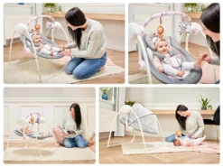 Lionelo Ruben Baby Wippe Babyschaukel Elektrisch Mit Liegefunktion Von 0 Bis 9 Kg Moskitonetz Kuscheltierbügel Dunkelgrau-Türkis -Barbie Store 23852237e311b7896e0b74a0ae3d6a8b