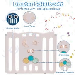 COSTWAY Laufgitter Laufstall Mit Tür Und Spielzeugboard Faltbar Für Säuglinge Und Kleinkinder Blau -Barbie Store 23db325219863e1841336a0a33d76fae