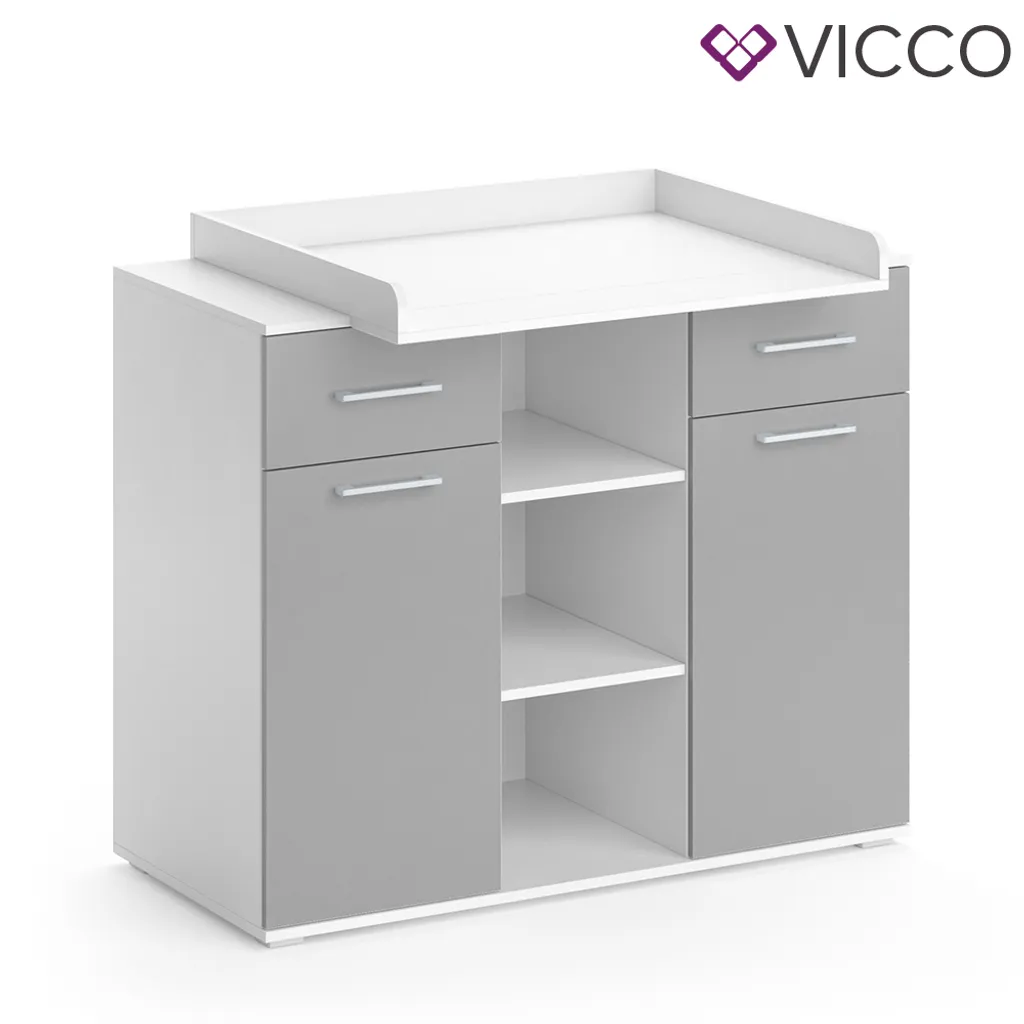 Vicco Wickelkommode Leonie Weiß Grau 113 X 109 X 70 Cm Holzwerkstoff 4 Vicco Wickelkommode Leonie Weiß Grau 113 X 109 X 70 Cm Holzwerkstoff – Bild 2