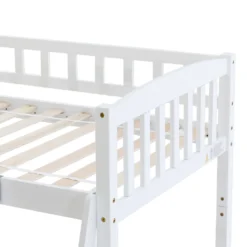 Merax Etagenbetten 90x200cm/90x200cm Hochbett Für 2 Kinder, Doppel Stockbett Teilbar Zu 2 Einzelbetten, Kinderbett Mit Rutsche Und Lattenrost, Weiß 24 Merax Etagenbetten 90x200cm/90x200cm Hochbett Für 2 Kinder, Doppel Stockbett Teilbar Zu 2 Einzelbetten, Kinderbett Mit Rutsche Und Lattenrost, Weiß -Barbie Store 24f967bc32fa707b011bfd8a8a6b2eda