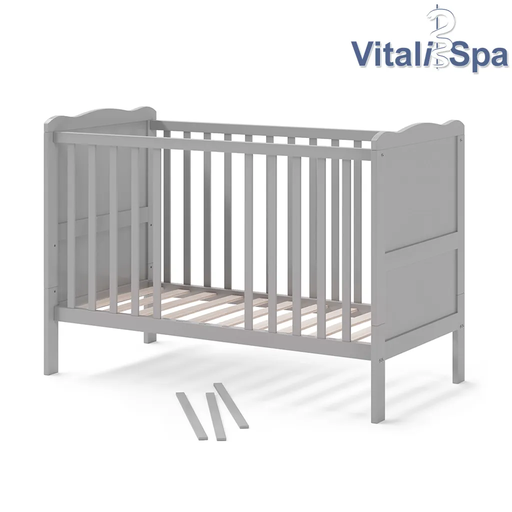VitaliSpa Gitterbett Tobi Umbaubar Grau 124 X 87 X 65 Cm Holzwerkstoff 4 VitaliSpa Gitterbett Tobi Umbaubar Grau 124 X 87 X 65 Cm Holzwerkstoff – Bild 2
