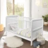 Babybett Maiken Inkl. Lattenrahmen Hvst. + 3 Schlupfsprossen + Umbauseiten Weiß Kiefer Massiv Babyzimmer Bettgestell Gitterbett