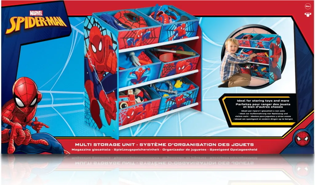 Worlds Appart Spider-Man - Regal Zur Spielzeugaufbewahrung Mit Sechs Kisten Für Kinder, 471SDR 13 Worlds Appart Spider-Man - Regal Zur Spielzeugaufbewahrung Mit Sechs Kisten Für Kinder, 471SDR – Bild 11