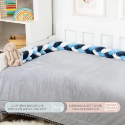 Kissen Deko Kuschelkissen Kinder 300 Cm - Dekokissen Kinderzimmer Kinderkissen Flauschig Zierkissen Geflochten Dunkelblau-weiß-blau -Barbie Store 289931001e85f3f7ec2afb4ca94a7360