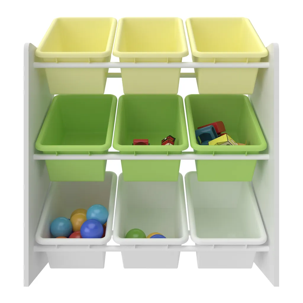 Kinderregal Muxía Mit 9 Aufbewahrungsboxen Spielzeugregal Mit Dinosaurier-Motiv Spielregal Weiß Grün Gelb Kinderzimmer Organizer 7 Kinderregal Muxía Mit 9 Aufbewahrungsboxen Spielzeugregal Mit Dinosaurier-Motiv Spielregal Weiß Grün Gelb Kinderzimmer Organizer – Bild 5