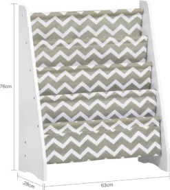 SoBuy KMB50-HG Kinder-Bücherregal Hängefächerregal Zeitungsständer Mit 4 Ablagefächern Büchergestell BHT Ca: 63x76x28cm -Barbie Store 2a8bb0abf793e1e99d902ff4cfa50e4d