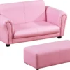 HOMCOM Kindersessel Mit Fußhocker, Kindercouch Mit Hocker, Kindersofa, Sofa Sessel, Rosa -Barbie Store 2b11ce00447d8971980b9f3f7d9e4d42