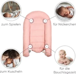 Babynest Neugeborene Nestchen Baby 90x50 Cm - Kokon Handmade Zweiseitig Aus Baumwolle Waffel Mit Babynestchen Wilde Rose Rosa -Barbie Store 2c56f93cc4fd6c7e982e4239a4e80ca6
