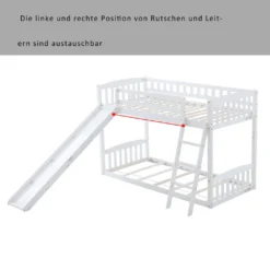 Merax Etagenbetten 90x200cm/90x200cm Hochbett Für 2 Kinder, Doppel Stockbett Teilbar Zu 2 Einzelbetten, Kinderbett Mit Rutsche Und Lattenrost, Weiß 20 Merax Etagenbetten 90x200cm/90x200cm Hochbett Für 2 Kinder, Doppel Stockbett Teilbar Zu 2 Einzelbetten, Kinderbett Mit Rutsche Und Lattenrost, Weiß -Barbie Store 2ccd2d20ae6f166ad091bf4cf56efef0