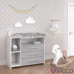 Vicco Wickelkommode Oskar Weiß Grau 113 X 100 X 53 Cm Holzwerkstoff -Barbie Store 2cee8a5a08a09f4c4f73e08a6dc817a6