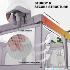Dripex Laufstall Baby Laufgitter Absperrgitter Mit Atmungsaktivem Netz 150x200cm Schutzgitter Krabbelgitter Für Kinder, Große Sicherheitsspielplatz, Dunkel Grau 11 Dripex Laufstall Baby Laufgitter Absperrgitter Mit Atmungsaktivem Netz 150x200cm Schutzgitter Krabbelgitter Für Kinder, Große Sicherheitsspielplatz, Dunkel Grau -Barbie Store 2fd533c622bb88a578a5b1969fdf62fb