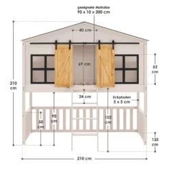 Juskys Kinderbett Farmhaus 90 X 200 Cm Mit Treppe, Dach & Fenster – Hochbett Rosa Für Kinder – Lattenrost Bis 150 Kg – Hausbett Aus Massivholz 23 Juskys Kinderbett Farmhaus 90 X 200 Cm Mit Treppe, Dach & Fenster – Hochbett Rosa Für Kinder – Lattenrost Bis 150 Kg – Hausbett Aus Massivholz -Barbie Store 308a1e73469cb908efdc014f1e026ca8