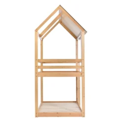 Merax Etagenbett 90x200cm Kinderbett Hochbetten Mit Dach, Leiter, Fenster Und Lattenrost, Doppelstockbett 2 Einzelbetten Für Kinderzimmer, Kiefernholz Rahmen, Eichenfarbe 22 Merax Etagenbett 90x200cm Kinderbett Hochbetten Mit Dach, Leiter, Fenster Und Lattenrost, Doppelstockbett 2 Einzelbetten Für Kinderzimmer, Kiefernholz Rahmen, Eichenfarbe -Barbie Store 311a396bd486db974b7d635f0f3894c4